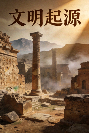 历史纪录片《文明起源》海报，古代遗迹画面
