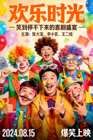 喜剧电影《欢乐时光》海报，搞笑角色合影